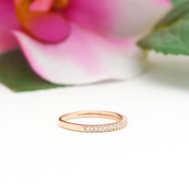 2mm Half Eternity Band in Rose Gold
