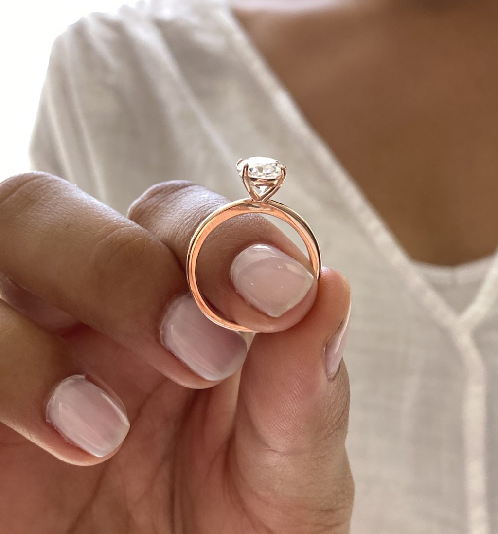 2 CT Classic Oval Solitaire Bridal Set in Rose Gold 4